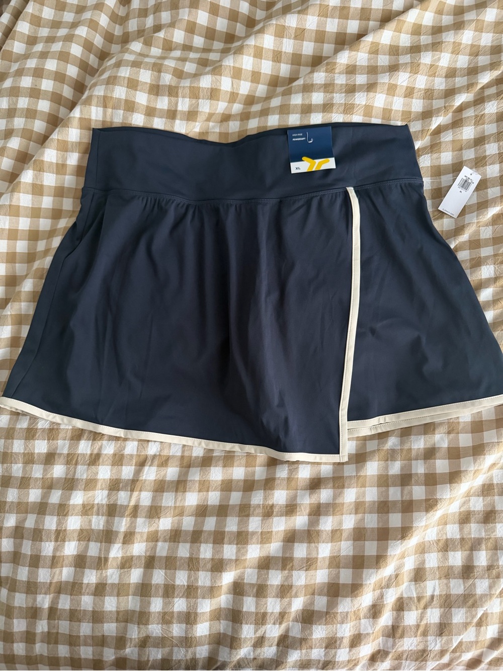Navy Athletic Skort with Cream Trim